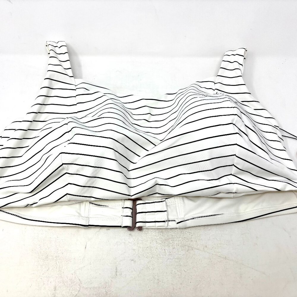 CALIA Black and White Striped Bathing Suit Top Size 3X